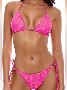 Triangle Sequin Bikini Set